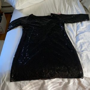 Black sequin mini dress